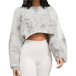 Sudadera Corta de Invierno para Mujer, Diseño Personalizado, Manga Larga, Corte Holgado, Cuello Redondo, Estilo Casual, Sublimada por Delante - Product Image 6