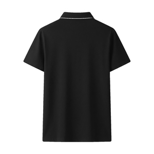 Polo Negro Personalizado de Manga Corta para Hombre, Camiseta de Golf Informal de Algodón, Prenda Superior Transpirable para Verano, Ropa Informal de Negocios, Lisa y Sólida - Product Image 2