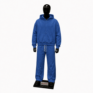 Conjunto Deportivo Premium Azul Rey para Hombre, Sudadera con Cremallera Completa y Pantalones Jogger, Estilo Casual Oversize para Calle, Deporte y Gimnasio - Product Image 1