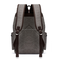Mochila Premium ALBORZ B85 Unisex de Lona Encerada y Cuero para Portátil, Hecha a Mano, con Logotipo Personalizado en Relieve, Estilo Geométrico Vintage, para Viajes y Senderismo