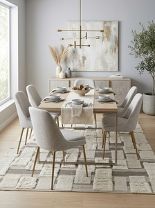 Alfombra de Lana Anudada a Mano, Alfombra Moderna con Textura de Patchwork, Alfombra de Diseño Neutral Hecha a Mano para Sala de Estar - Product Image 1