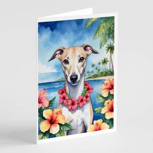 Whippet Luau A7 Cartes de vœux Lot de 8 cartes vierges avec enveloppes 5x7 Taille fantaisiste - Product Image 1