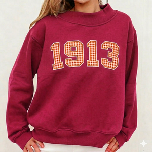 Sweat-shirt à col montant rouge, coupe oversize, en molleton de coton, chaud, pour l'hiver, style streetwear décontracté, haut de mode minimaliste - Product Image 1