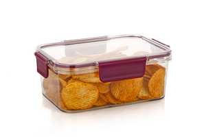 Stackable Glass Food Storage Containers Clip-On Lids Leak-Proof Airtight 2-Piece Set for <b>Fridge</b> Meal Prep Travel Freshness - Product Image 2