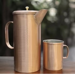 Fine Finish <b>Copper</b> Jug Drinking Pitcher Durable Drinkware for Kitchen Dining <b>Table</b> - Product Image 6