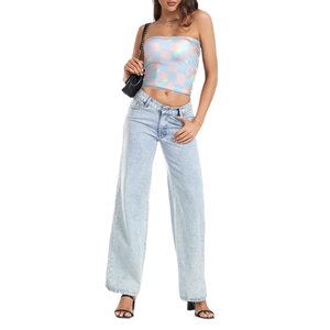 Unique Multi-Colored Pattern Tube <b>Top</b> Trending Aesthetic Cropped Tube for Women's Night Out Fashion Apparel cheap price - Product Image 5