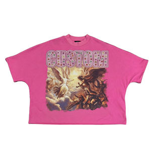 T-shirts Homme Col Montant Double Couche Coupe Boxy Oversize Personnalisés Imprimés DTG en Tissu Épais 2026 – Service ODM - Product Image 1