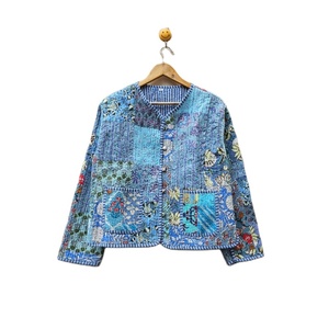 100% Cotton Handmade Vintage Patchwork Regular New Bohemian Style Unisex Eco-Friendly Reversible <b>Quilted</b> Breathable <b>Jacket</b> - Product Image 1