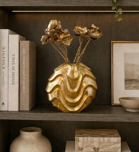 Handcrafted Irregular Brass Metallic <b>Vase</b> Abstract Textured Desktop Flower Arrangement Container <b>Unique</b> Luxury Gift Home Decor - Product Image 5