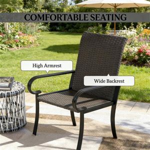 Set di 4 Sedie da Pranzo Marroni con Braccioli per Soggiorno (Solo Sedie) - Product Image 2