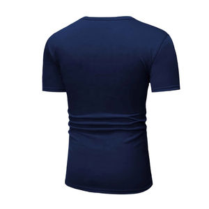 Camiseta Transpirable con Cuello en V, de Alta Calidad, de Poliéster y Algodón, para Hombre, Lisa, Básica, Ajustada, con Diseño de Logotipo Personalizado - Product Image 2
