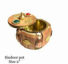 Caja Redonda de Piedra Pulida Hecha a Mano con Diseño Religioso Moderno y Serigrafía para Dibbi/Kumkum, Ideal para Bodas, Decoración del Hogar, Regalos y Festivales - Product Image 4