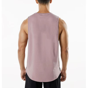 Débardeur en tricot uni à col rond pour homme, vêtement décontracté rose - Product Image 2