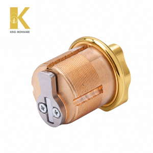 Cilindro de cerradura de puerta de latón con perilla, sin necesidad de llave, acabado de latón pulido, 28 mm, para seguridad de puertas de entrada residenciales - Product Image 4