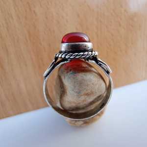 Bague Art Déco en Cornaline Rouge Naturelle, Plaqué Argent Sterling 925, Bijou Fait Main en Pierre Précieuse pour Femme, Élégante pour Mariage et Soirée - Product Image 5