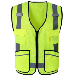 เสื้อกั๊กนิรภัยสะท้อนแสงแบบกำหนดเองสำหรับ OEM พร้อมช่องใส่บัตรประจำตัว ช่องใส่ไมโครโฟน ซิป และช่องเก็บของหลายช่อง เหมาะสำหรับงานก่อสร้าง ขายส่งสำหรับธุรกิจ B2B - Product Image 1