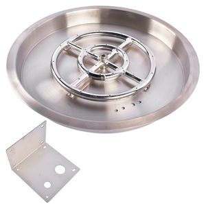 Kit de quemador para brasero de acero inoxidable de 19 pulgadas, brasero redondo empotrado para uso en interiores o exteriores - Product Image 2