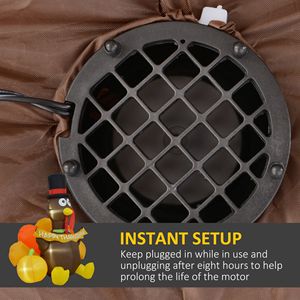 Globo Inflable de 5 pies con Diseño de Pavo y Calabaza de Acción de Gracias con Luces LED, Decoración Inflable para Jardín, Patio y Festividades - Product Image 6