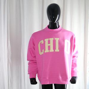 Sudadera CHI O PINK con Cuello Alto, 100% Crema, Apliques Bordados, Cuello Ancho, URBAN PRODUCTIONS - Product Image 1