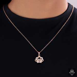 Prao Highbrow สร้อยคอประดับเพชร, สร้อยคอสีโรสโกลด์เครื่องประดับเพชรระดับพรีเมียม - Product Image 3