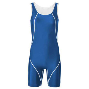 Singlet de Lucha Azul para Hombre, Ajustado, de Spandex y Nailon Elástico, Ropa Deportiva Cómoda, Talla Adulto, Fabricante OEM ODM - Product Image 1
