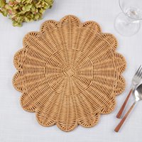 Set de table en rotin fait main en forme de fleur, tapis de table tissé, décoration naturelle pour table à manger, pour la maison, le restaurant, l'hôtel, fournisseur en gros