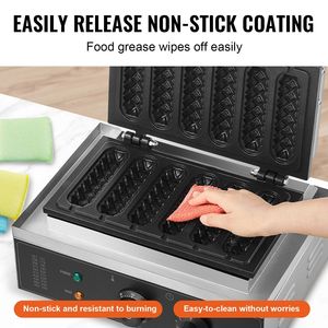 Commercial 1500W Non-Stick Stainless Steel <b>Waffle</b> Maker 6PCS Baker <b>Machine</b> for Corn Hot Dog <b>Waffle</b> Iron Stick <b>Waffle</b> Maker - Product Image 4