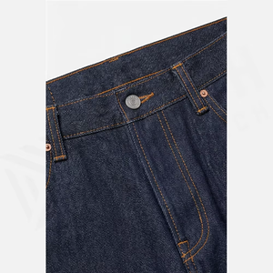 Nuevos Jeans de Mezclilla de Cintura Alta y Pierna Recta en Tono Oscuro, Pantalones Casuales de Algodón para Hombre, Estilo Otoñal - Product Image 5