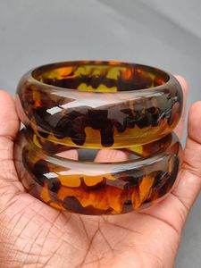Handcrafted Artisan <b>Resin</b> Bangles H CRAFT-Stylish Trendy Elegant Classic Crown Shape Jewelry for Women's Anniversary Occasions - Product Image 5