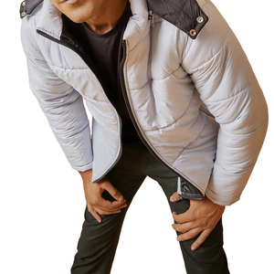 Custom Men's <b>Winter</b> High Street Style Puffer Jacket <b>Thick</b> Down Cotton Padded Bubble <b>Coat</b> with Hooded Collar and Front Logo - Product Image 5