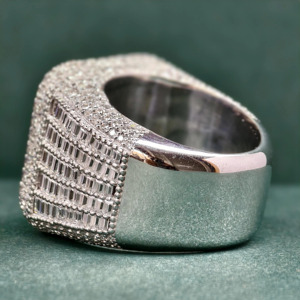 แหวนดาวดวงใหญ่สำหรับผู้ชาย VVS Moissanite หรูหรายอดนิยมแร็ปเปอร์ยอดนิยม925สเตอลิงซิลเวอร์แล็ปปลูกกุหลาบทอง14K - Product Image 2