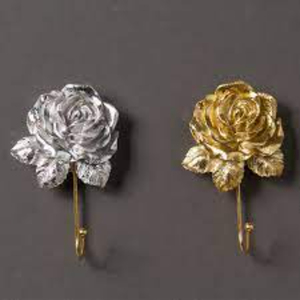Ganchos y colgadores de pared de diseño con hojas y flores, de aspecto elegante, chapados en oro de alta calidad, hechos de metal de primera calidad. - Product Image 6
