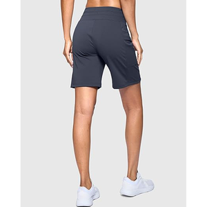 Shorts Bermuda Largos de Cintura Alta para Mujer, con Bolsillos, Cómodos, Transpirables, Ecológicos, de Secado Rápido, con Cierre de Cordón - Product Image 4
