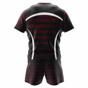 Prix de gros – Ensemble maillot et short de rugby personnalisé à manches courtes – Meilleure vente – Pour hommes et femmes - Product Image 3
