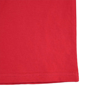 T-shirts en coton rouge pour hommes, manches courtes, col rond, coupe classique, couleur unie, jersey tricoté, design uni - Product Image 5