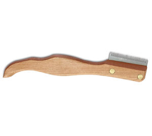 Professional Grooming <b>Dog</b> Stainless Steel Wooden Handle Stripping Knife - Product Image 2