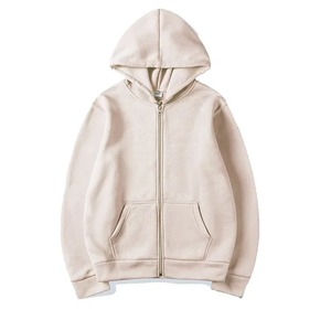 Sweat-shirt à capuche zippé pour homme, couleur unie, en polaire, décontracté, pour l'automne, coupe ample, manches longues, 2027 - Product Image 4