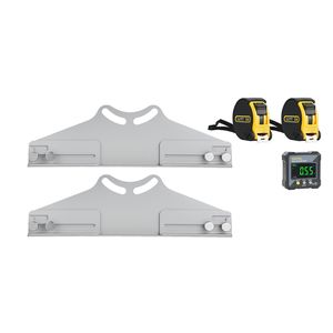 2 Pezzi Piastre per Allineamento Ruote in Acciaio al Carbonio e Goniometro Digitale con 2 Flessibili Metro a Nastro - Product Image 1