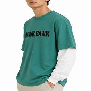 เสื้อยืดผู้ชายสองชั้น สไตล์ลำลอง แขนเสื้อแบบเลเยอร์ ใส่สบาย ทรงพอดีตัว สไตล์โมเดิร์น สตรีทแฟชั่น เนื้อผ้านุ่มใส่สบายทุกวัน - Product Image 3