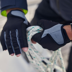 Gants d'été légers et respirants en cuir synthétique avec paume rembourrée, design demi-doigts pour la plongée, la voile et le jet-ski - Product Image 4