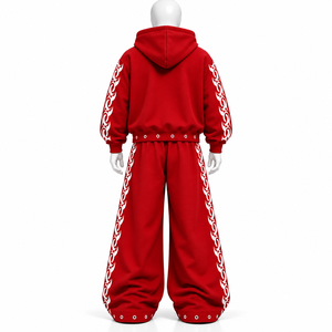 Survêtement Streetwear Homme Personnalisé avec Logo Brodé et Strass, en Molleton 100% Coton Épais, En Stock AMSEC - Product Image 5