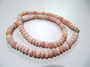 Natural Pink <b>Opal</b> Rondelle Faceted 6-7mm Color Beaded <b>Necklace</b> Magnetic Clasp - Product Image 4