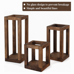 ชุดเชิงเทียนตกแต่งบ้านสไตล์ชนบทแบบรักษ์โลกจากไม้ธรรมชาติสำหรับเทศกาลรอมฎอน 1 ชิ้น MULTI CRAFT - Product Image 4