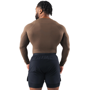 <b>Men</b> Compression Long Sleeve Shirt <b>Stretch</b> Fit Muscle Support Performance Top for Gym Training Workout - Product Image 4