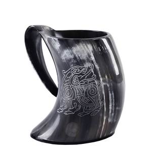Corne à boire authentique en corne de buffle, faite à la main, polie naturellement, pour bière, vente en gros - Product Image 5