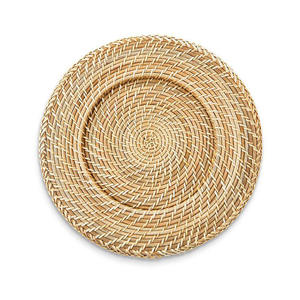Assiette de présentation ronde en rotin tressé, écologique et artisanale, pour la décoration de mariages et d'événements - Product Image 4