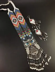 Collier artisanal bohème à motifs animaliers, perles et pierres CZ sur fil de nylon, cadeau pour anniversaire et fiançailles pour femme - Product Image 6