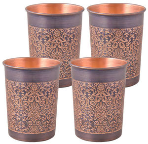 Bouteille d'eau en cuivre à motif de parchemin antique, décorative, anti-fuite, réutilisable, de qualité supérieure, pour boissons bien-être, cadeau - Product Image 2