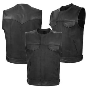 Chaleco de Cuero para Motocicleta de Alta Calidad a Bajo Precio, Logotipo Personalizado, Chaleco de Cuero Ligero para Hombre, Servicio OEM - Product Image 1