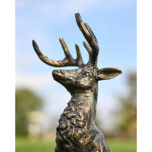 ประติมากรรมกวางเรนเดียร์เขากวางทองสัมฤทธิ์ขนาดเท่าตัวจริงสำหรับตกแต่งคริสต์มาส ราคาขายส่ง MOQ ต่ำ - Product Image 4